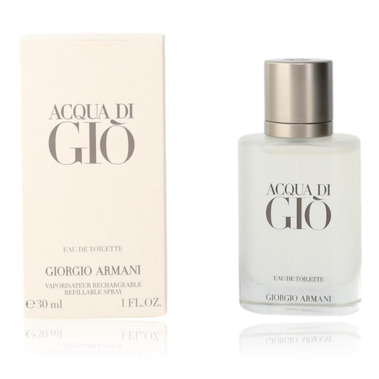 Acqua Di Gio by Giorgio Armani, 1 oz EDT Refillable Spray for Men 