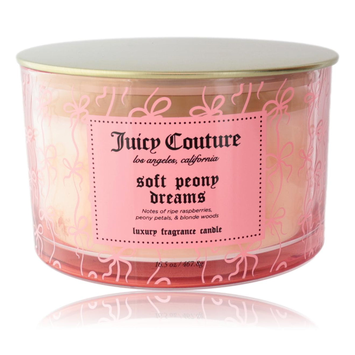 Juicy Couture 16.5 oz Soy Wax Blend 3 Wick Candle - Soft Peony Dreams